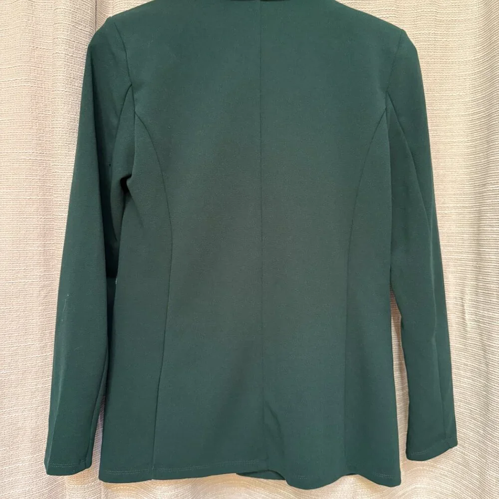 Forest Green Blazer Size M - Single Button Tailored Jacket with Notched Lapel - Picture 3 of 4